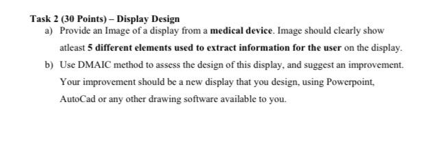 Task 2 (30 Points) - Display Design a) Provide an