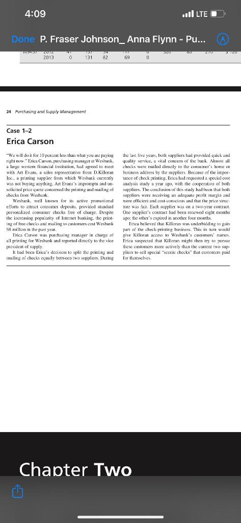 1) write an analysis of this study case 1