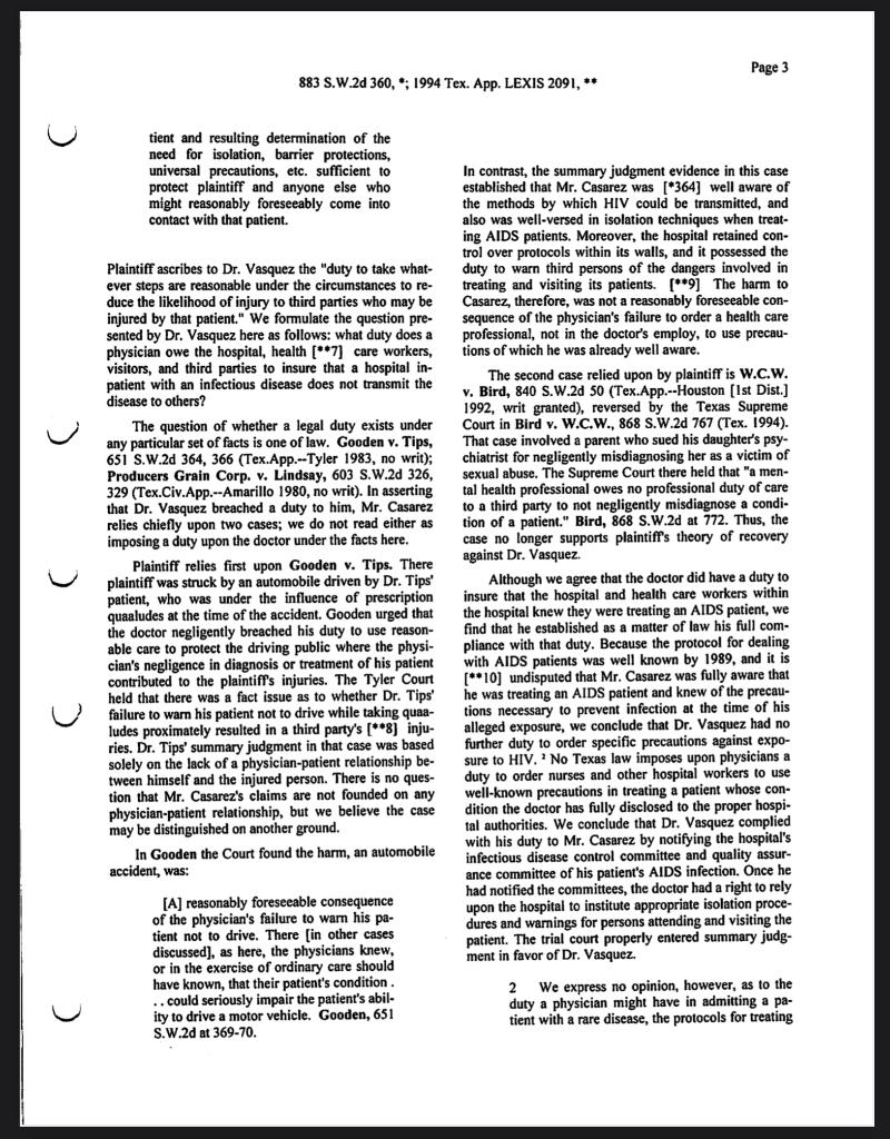 Business Law: Read the Casarez v. Sierra Medical