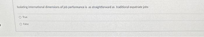 Isolating international dimensions of job