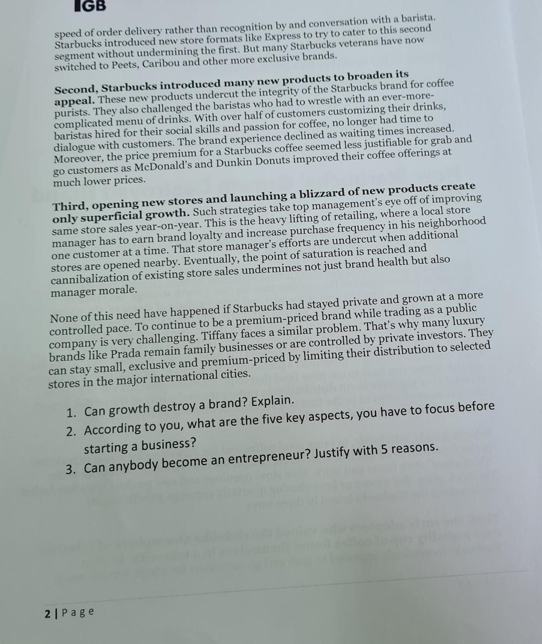 speed of order delivery rather than recognition