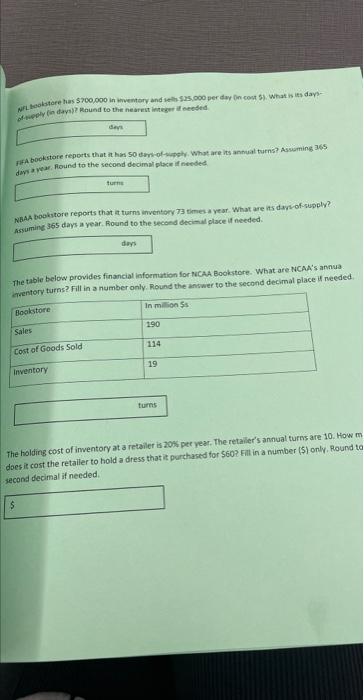 NFL tookstore has 5700,000 in whentary and selt