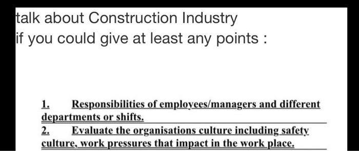 talk about Construction Industry if you could