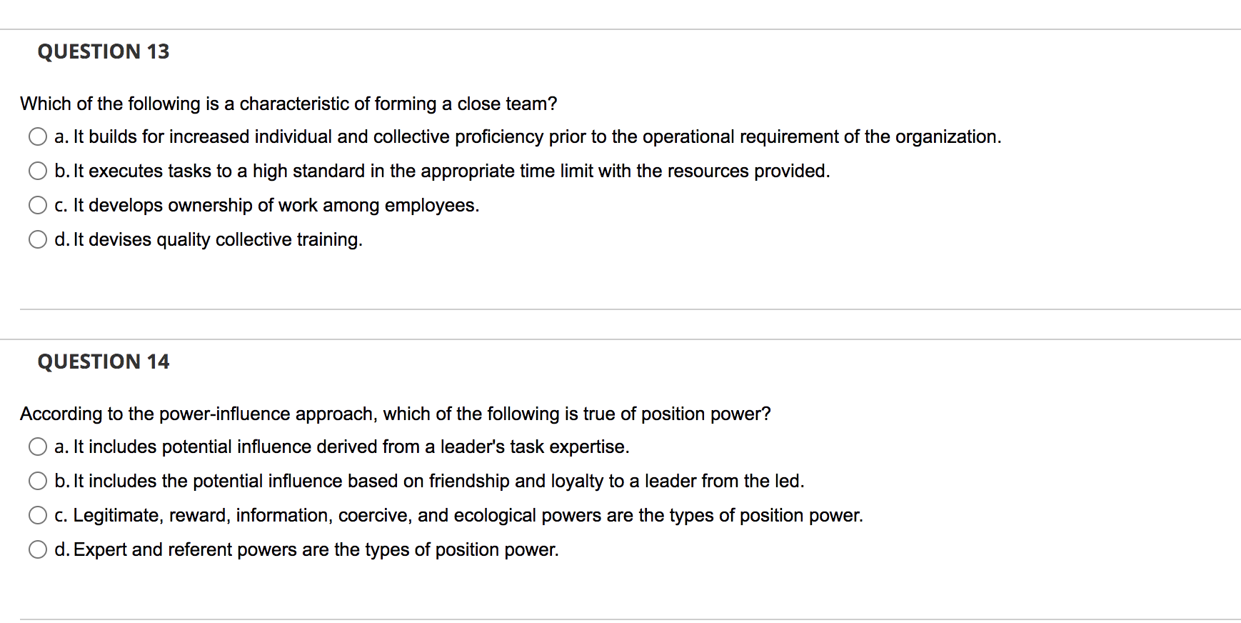 QUESTION 13 Which of the following is a