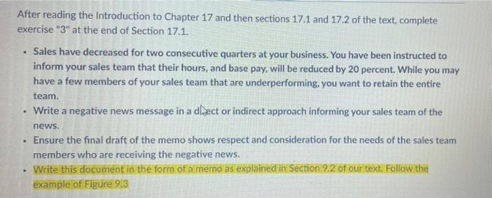 After reading the Introduction to Chapter 17 and