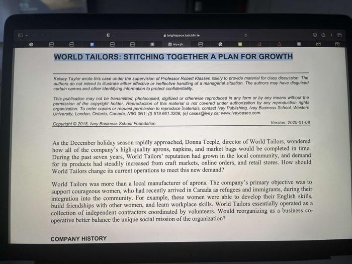 6, a) As Teeple, what changes would you make to