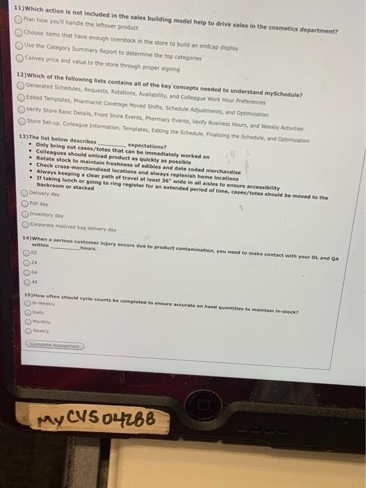 cvs store shift lead module please help need to