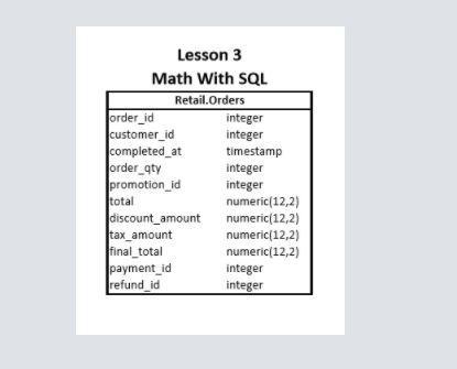 Need help with Math with SQL Background