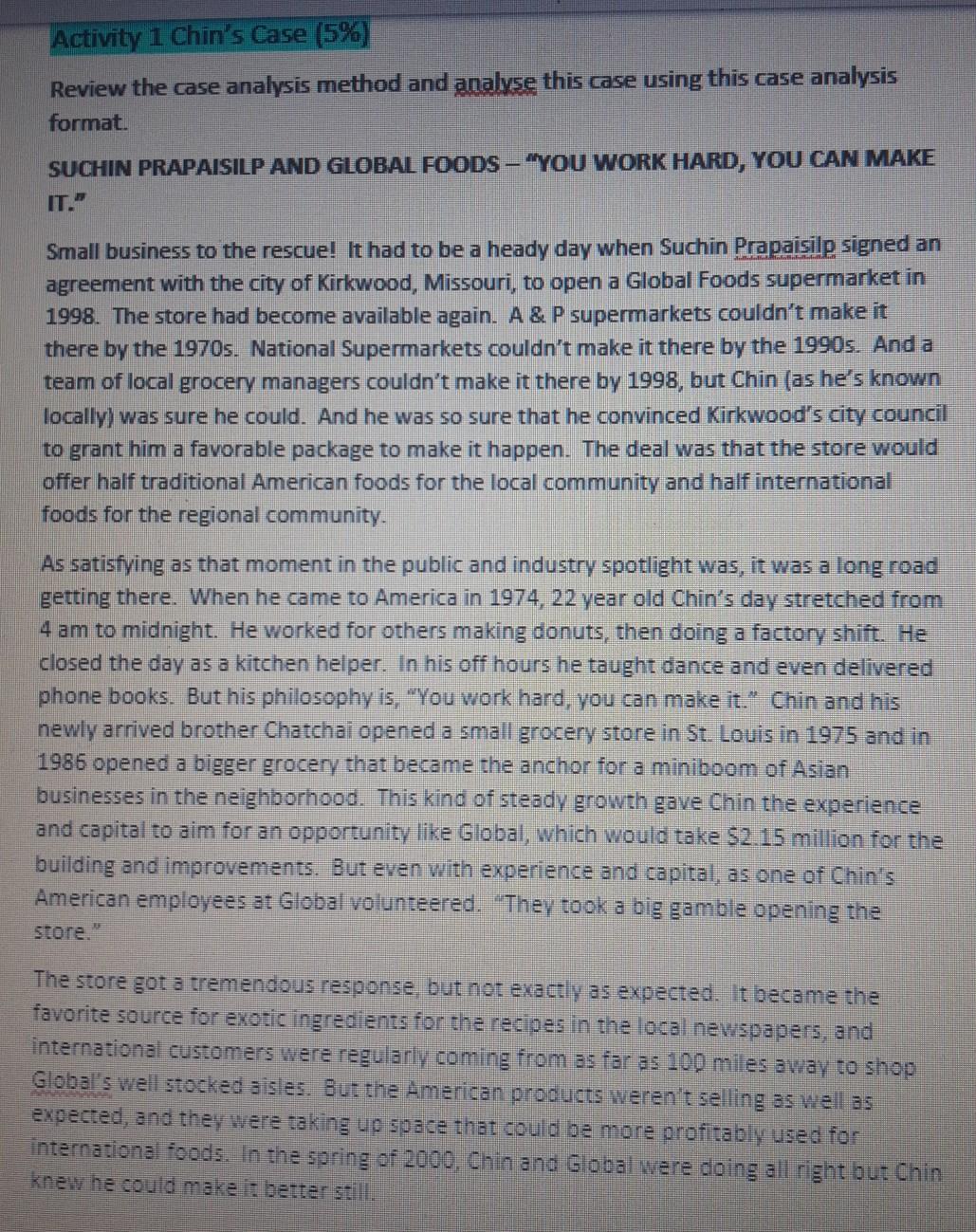 I need help with this case Assignment and develop