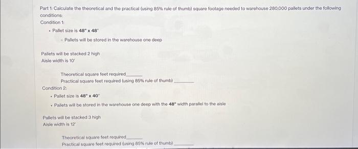 Part 1: Calculate the theoretical and the