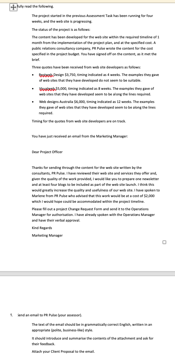 fully read the following The project started in