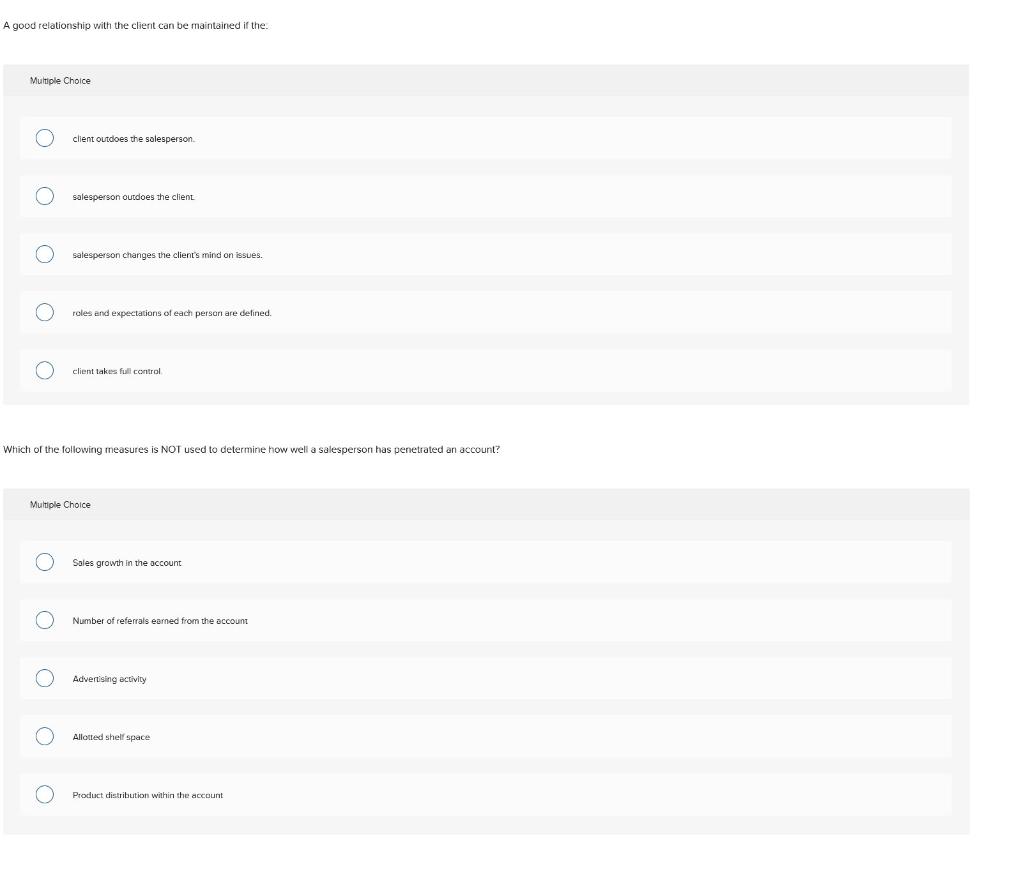 A good relationship with the client can be