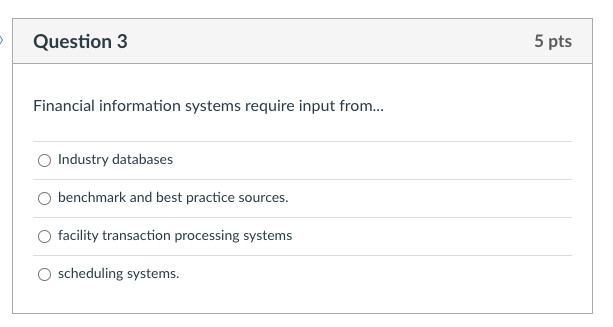 Financial information systems require input