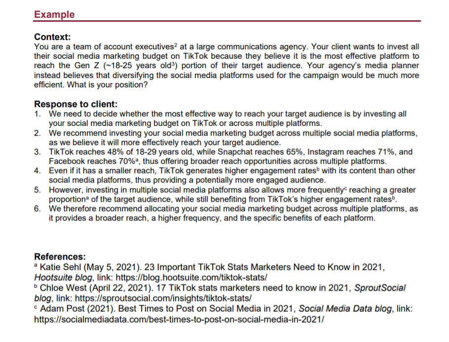 Faced with a problem, you will need to argue for