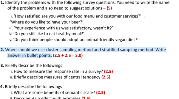 Please answer the question number 1. 1. Identify