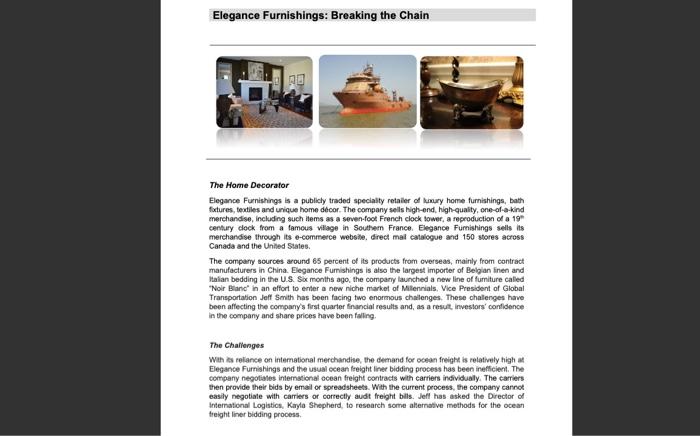 Elegance Furnishings: Breaking the Chain The Home