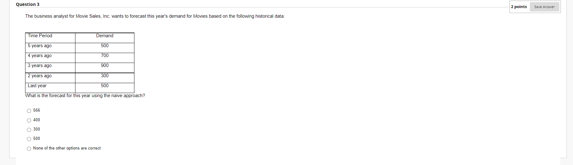 The business analyst for Movie Sales, Inc. wants