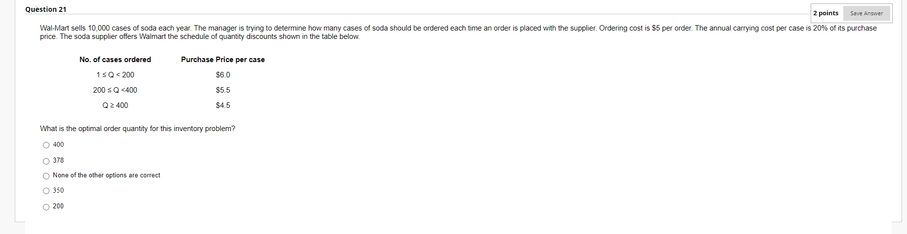 What is the optimal order quantity for this