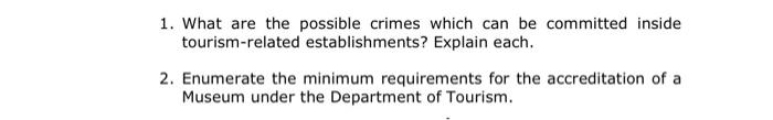 1. What are the possible crimes which can be