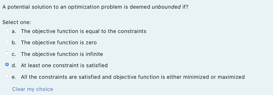 A potential solution to an optimization problem