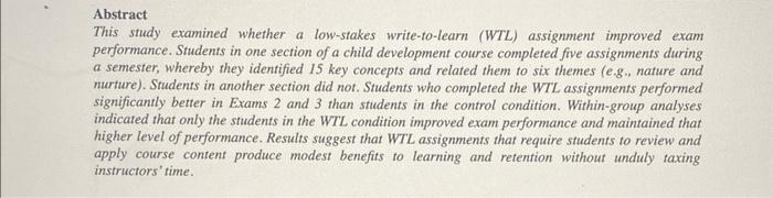 Please read the abstract, methods, and results