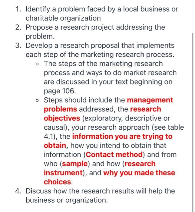 1. Identify a problem faced by a local business