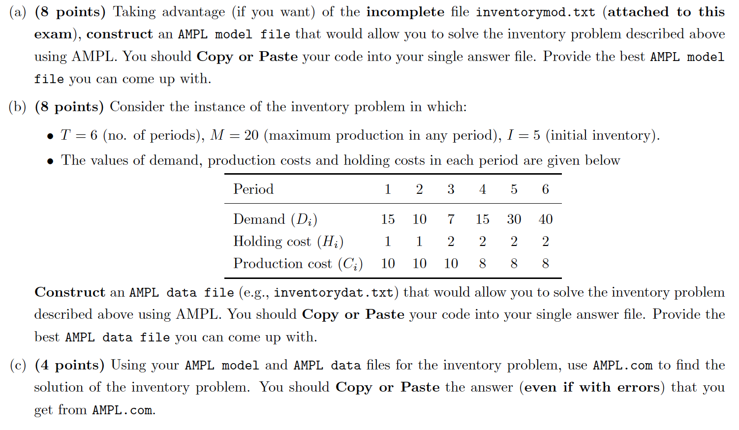 6. (20 points) Solving an Integer Program with