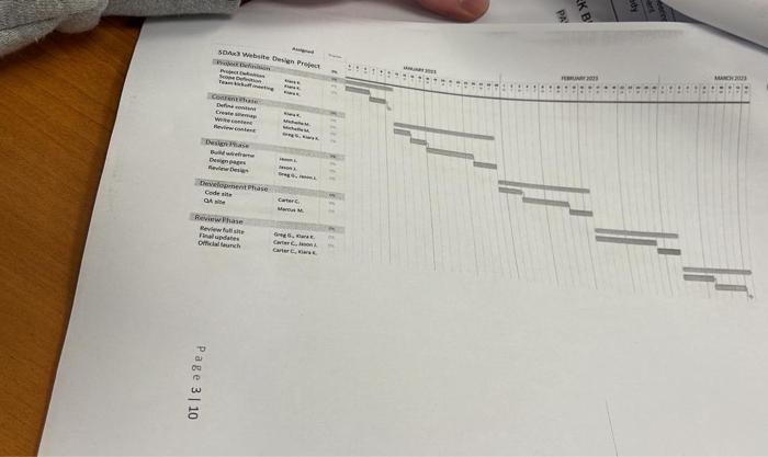The Gantt chart below was generated by Ms. Kiara