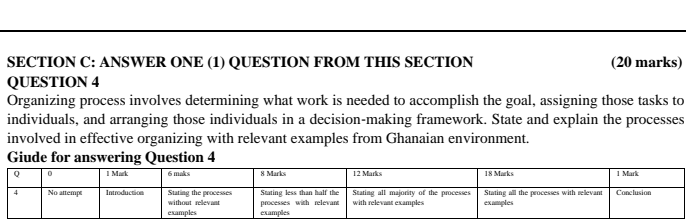 SECTION C: ANSWER ONE (1) QUESTION FROM THIS