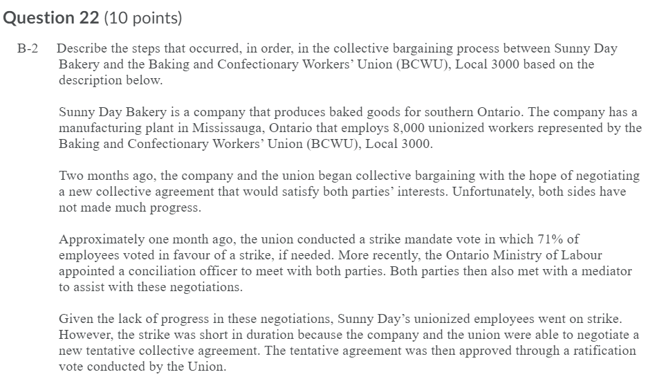 Question 22 (10 points) B-2 Describe the steps