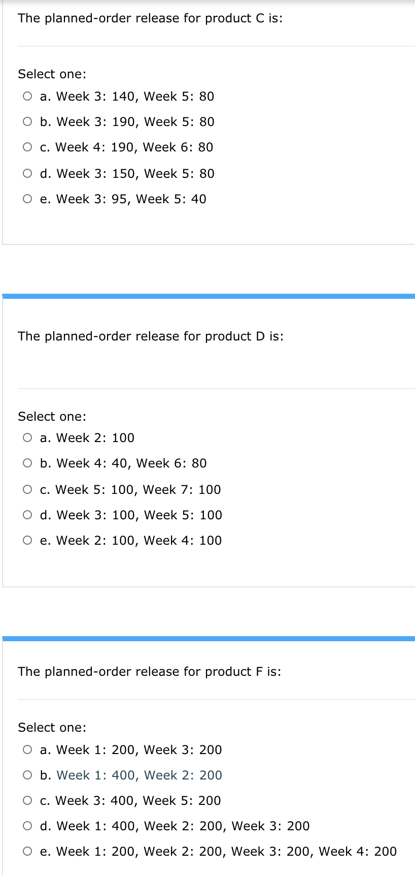Given the following information, develop a