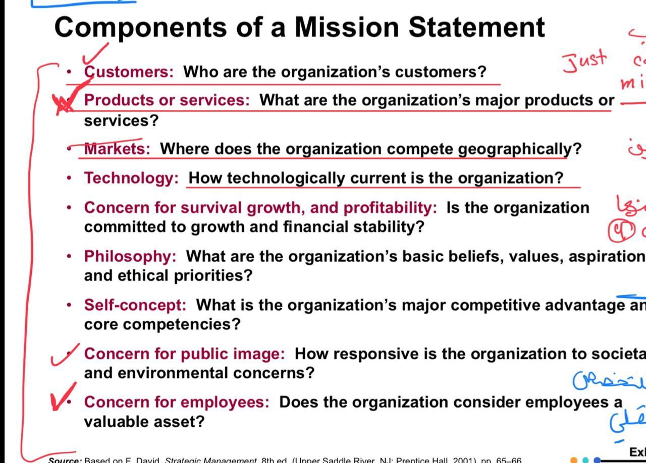 Analyse the mission statement below according to