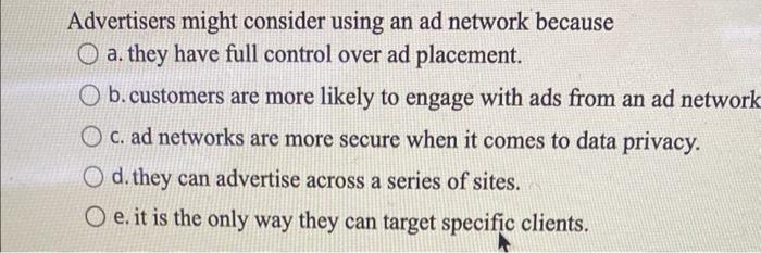 Advertisers might consider using an ad network