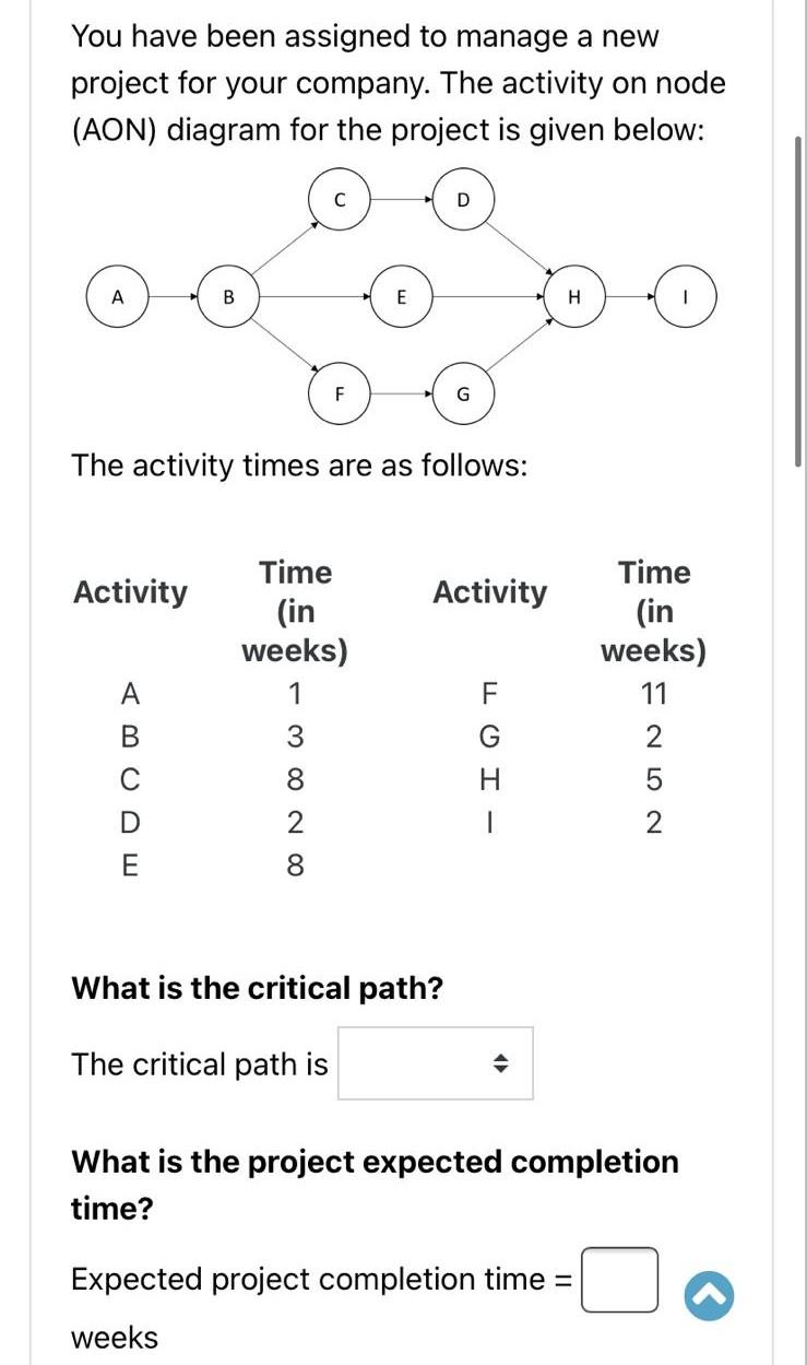 You have been assigned to manage a new project