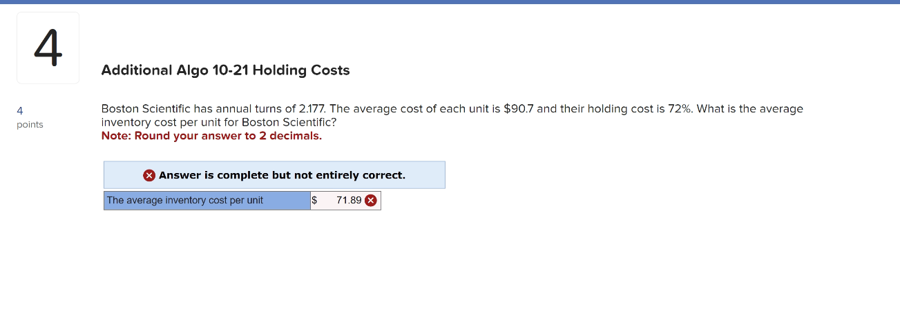 Additional Algo 10-21 Holding Costs Boston