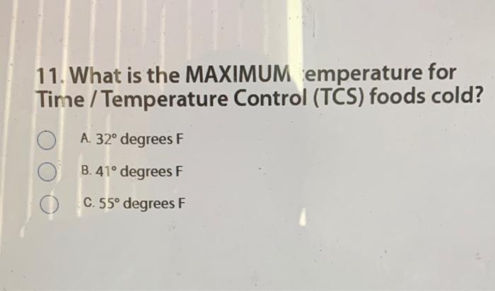 11. What is the MAXIMUM emperature for Time