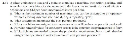 please detail solution a, b, c, d, e 2.41 It