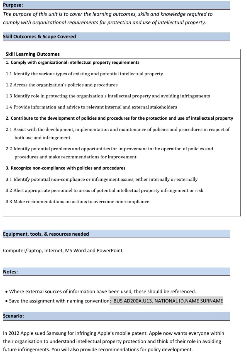 Purpose: The purpose of this unit is to cover the