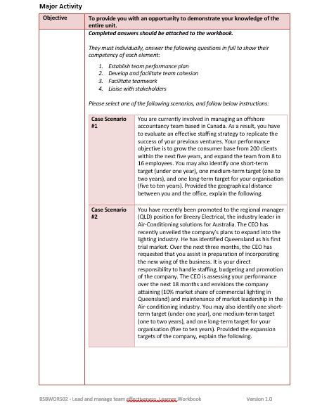 Major Activity Objective To provide you with an