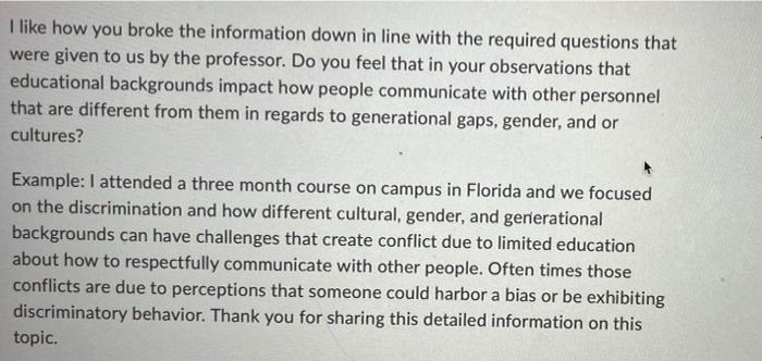 I need an answer based on the discussion to the