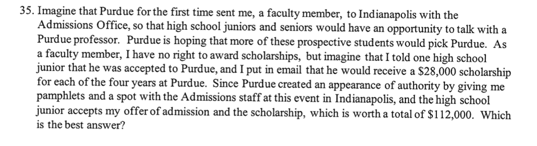 What's the Answer? 35. Imagine that Purdue for