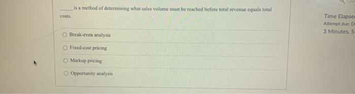 is a method of determining what sales volume must