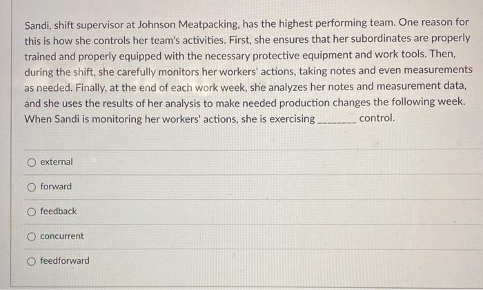 Sandi, shift supervisor at Johnson Meatpacking,