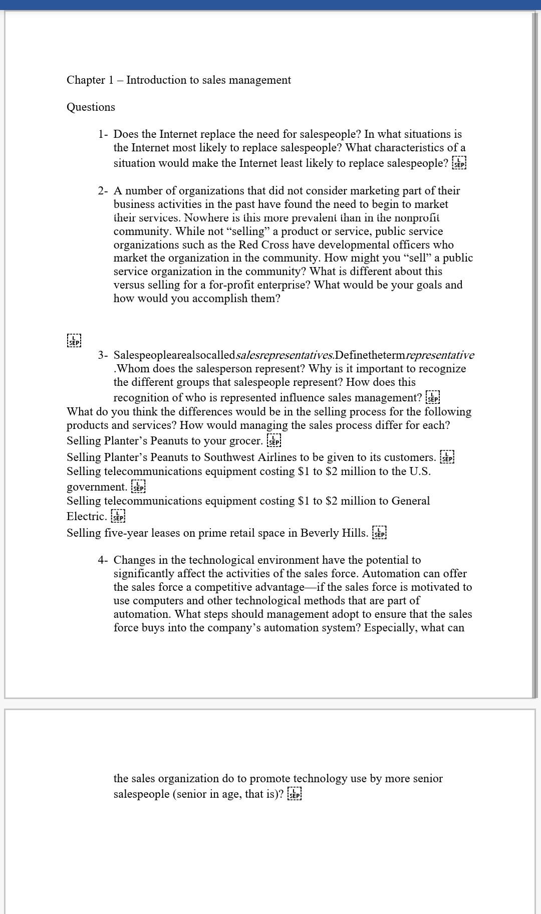 Chapter 1 - Introduction to sales management