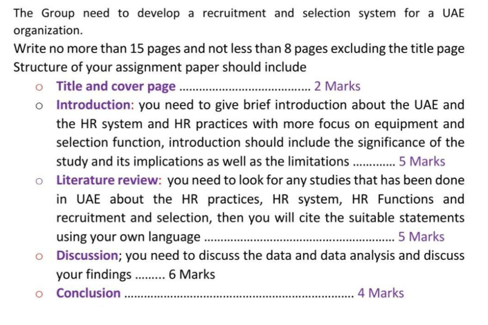 The Group need to develop a recruitment and