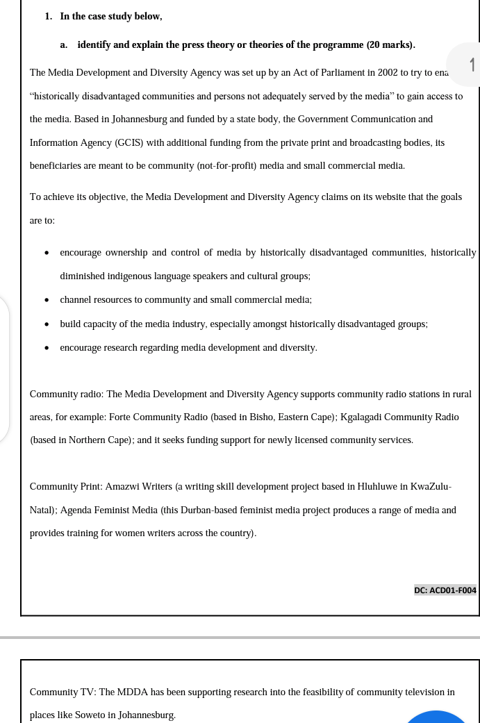 PLEASE HELP ME 1. In the case study below, a