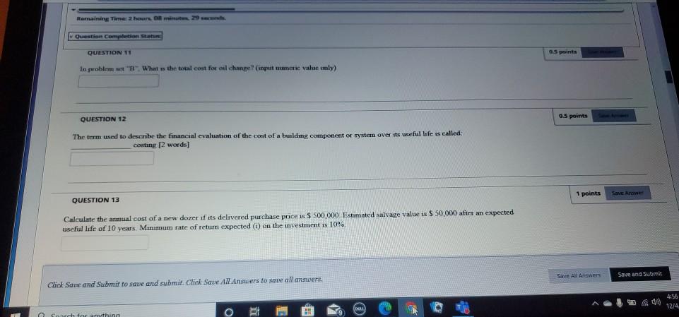 Remaining Time 2 hours Ouestion completion