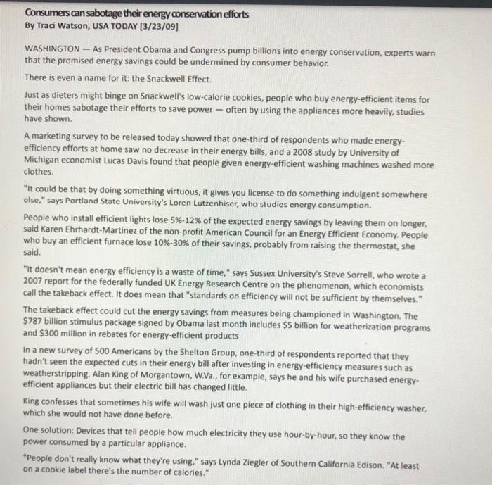 What to Do: Read the USA Today article (3/23/09)