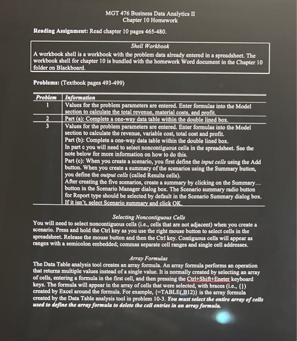 MGT 476 Business Data Analytics II Chapter 10