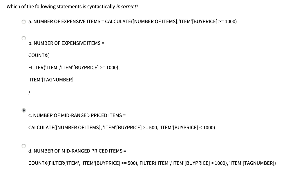 Which of the following statements is